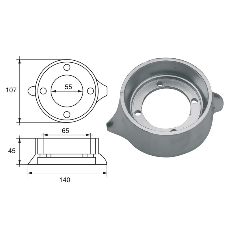 BUKH PRO ZINC AND ALU ANODE F/VOLVO PENTA ENGINES