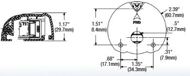 Attwood LED Navigationslicht oval Aufbaumontage, schwarz Komposit, 12V, rot und ...