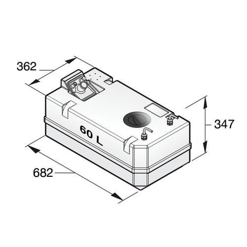 Vetus Dieseltank 60l kpl. 8mm Anschluß