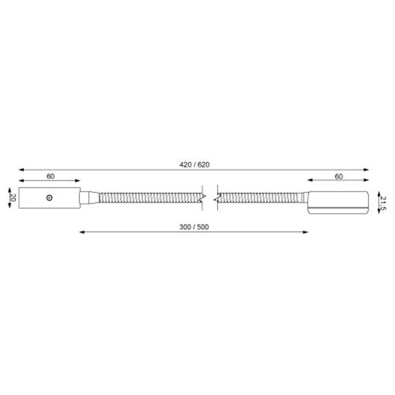 Prebit LED-Flexleuchte 05-1, 500mm, chrom-glanz, r