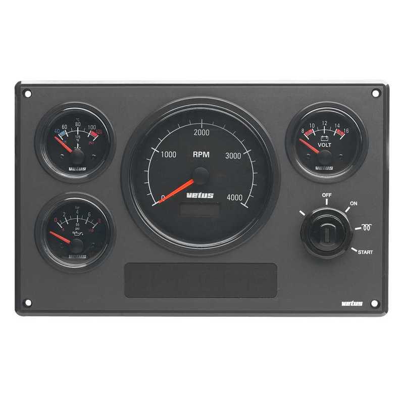 Vetus Instrumentenpanel MP34, schwarz, 12 Volt