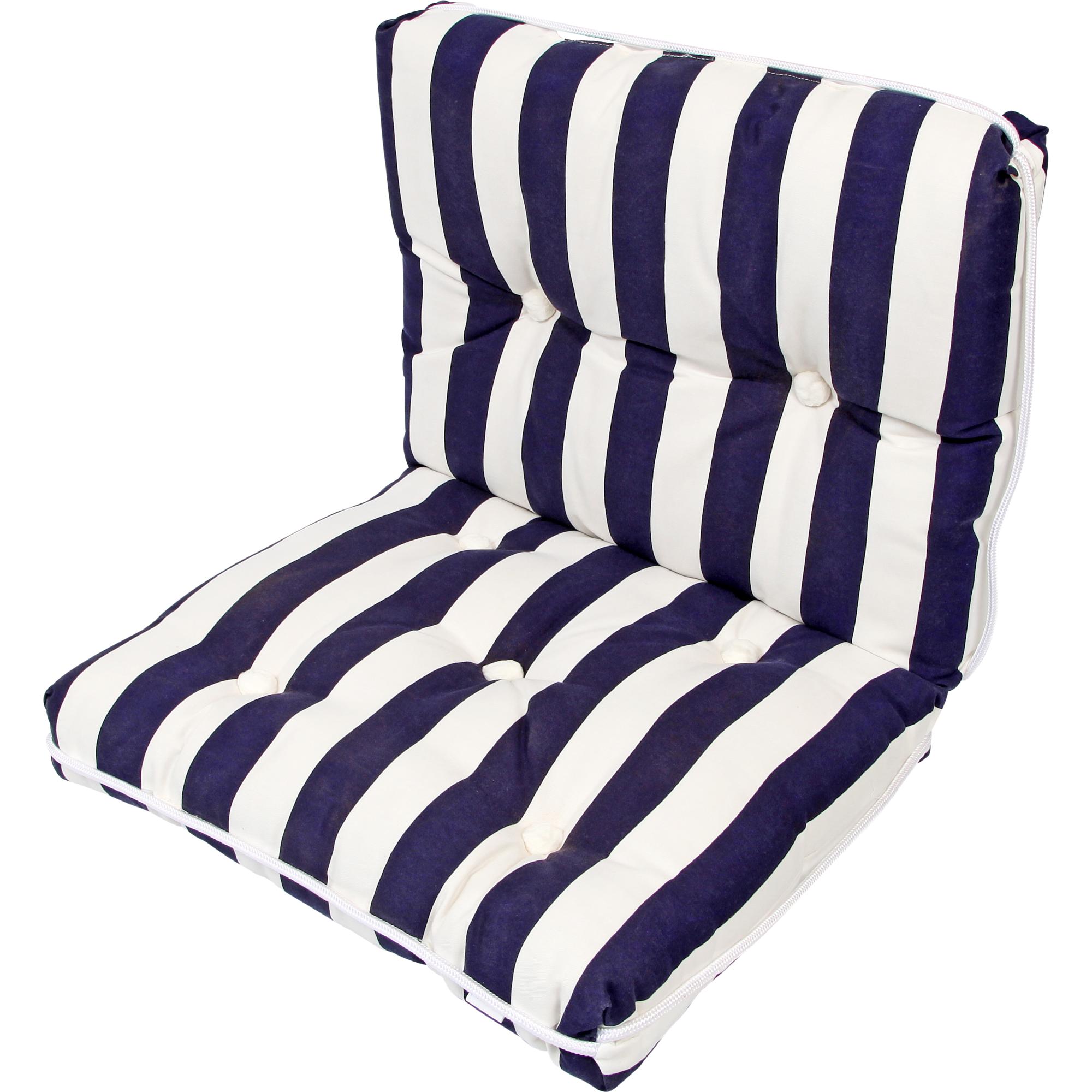 SPRENGER, Kapok-Kissen, doppelt - navy/weiß gestreift