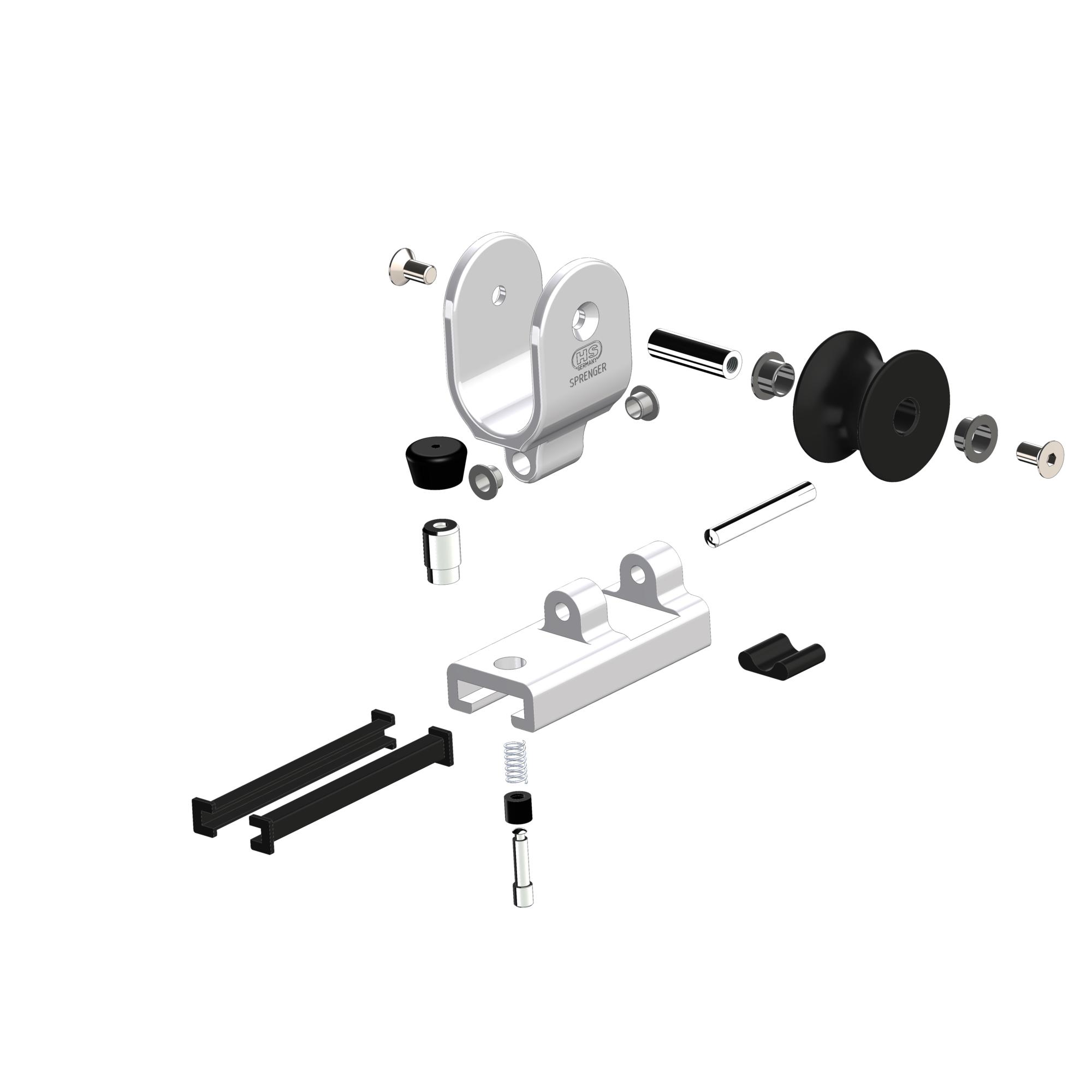 SPRENGER, Genuaschlitten Gleitlager für Schiene 32 x 6 mm - 1 Rolle, Gleitschuhe