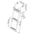 Badeleiter rostfreier Stahl klappbar - 3 Stufen L=565mm B=215mm