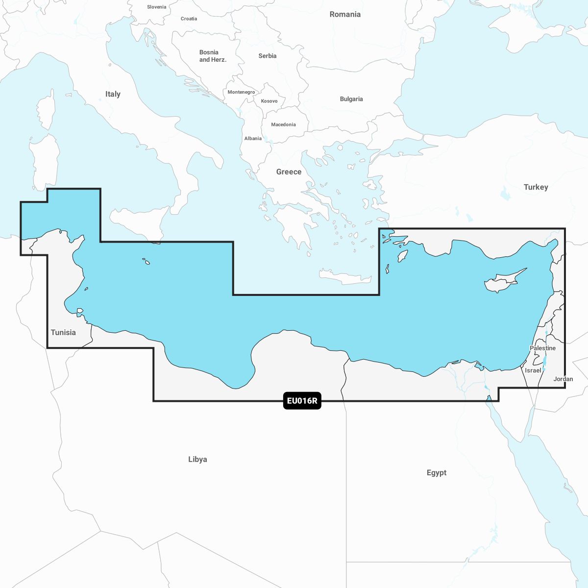 Garmin Navionics+ EU016R Mittelmeer Afrika N-Küste, Türkei Südküste, Zypern, Syrien, Libanon, Israel