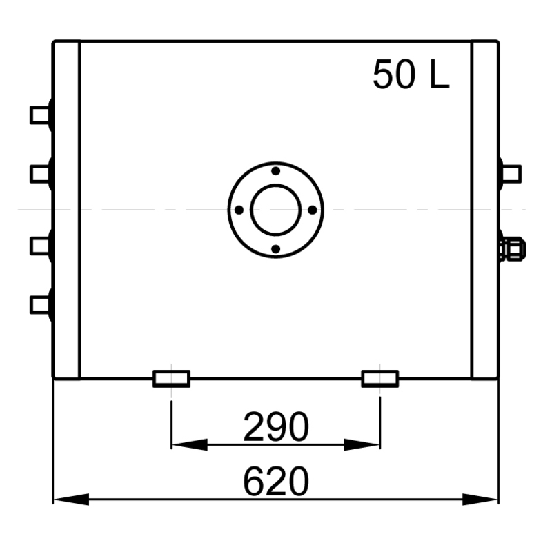 Vetus Doppelspiral Warmwasserboiler 50 Ltr.