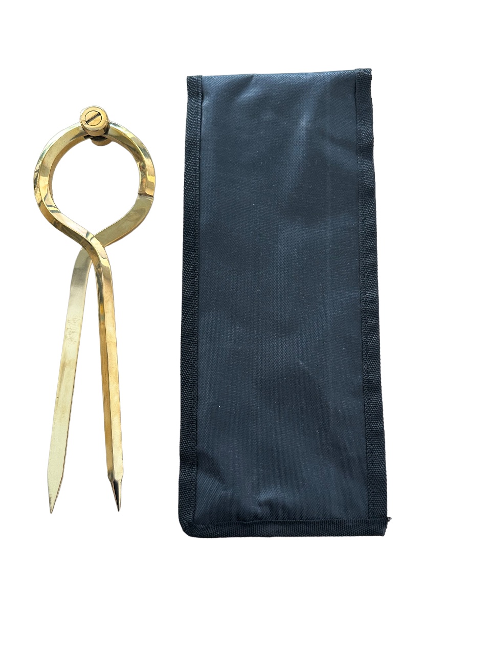 Dreimaster-Bootszubehör, Einhand-Navigationszirkel, geschwungen 19 cm Messing poliert