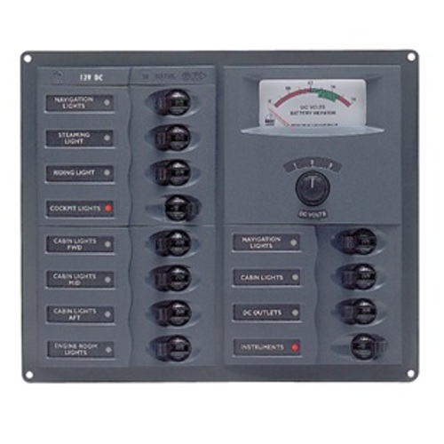 BEP Trennschalter-Panel DC 12V 12x 1-polig