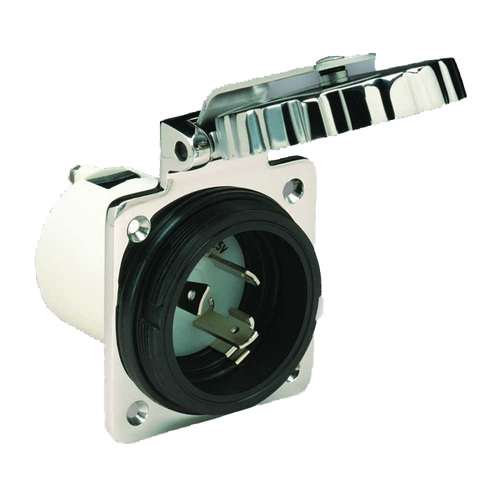 Marinco 16A Landanschlusssteckdose aus Edelstahl Zugentlastung IP 66 zertifiziert