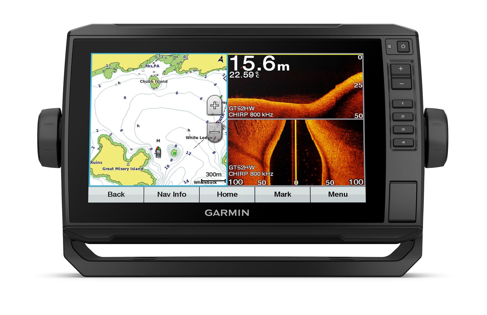 Garmin, Kartenplotter, ECHOMAP PLUS 92 SV 9-Zoll Touch Tastenbedienung
