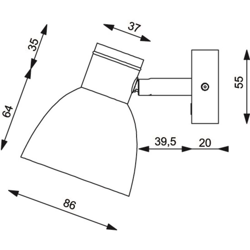 Prebit LED-Anbauleuchte R1-2, D2W,CG, WH