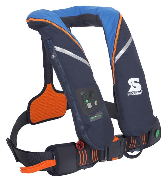 Secumar, automatische Rettungsweste, Survival 220 Harness dunkelblau / hellblau