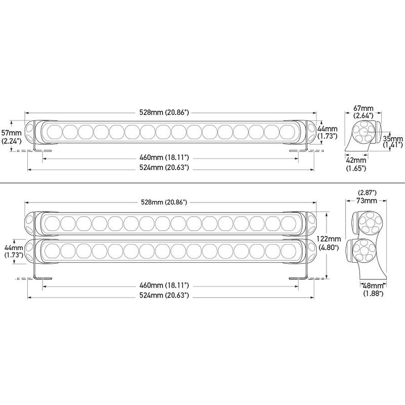 Hella Sea Hawk 470 LED Light Bar Hybrid, weiß