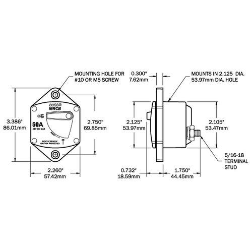 Blue Sea Leistungsschalter der Serie 187 - 30A