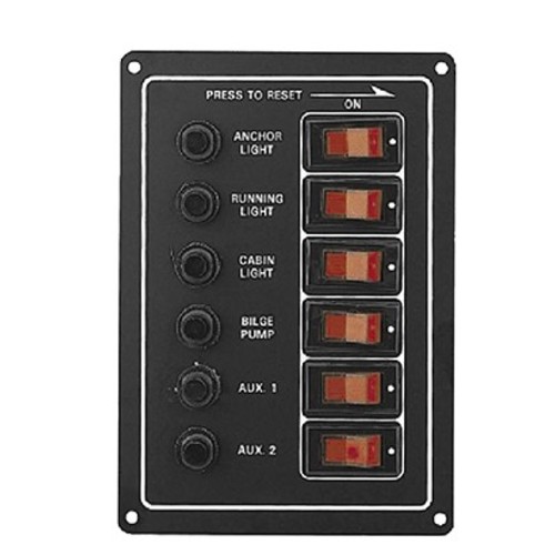 PLASTIMO SWITCH PANEL 6 CIRCUIT BREAKER