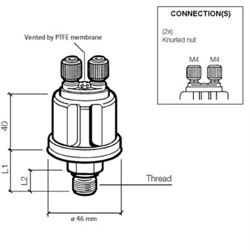 VDO Öldruck Sensor 10bar/150psi, 2p, M10 x 1 keg.