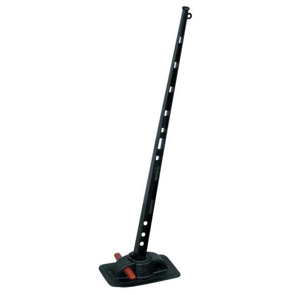 Schlauchboot Flaggenstock Fuss L=130mm B=90mm grau RAL7035