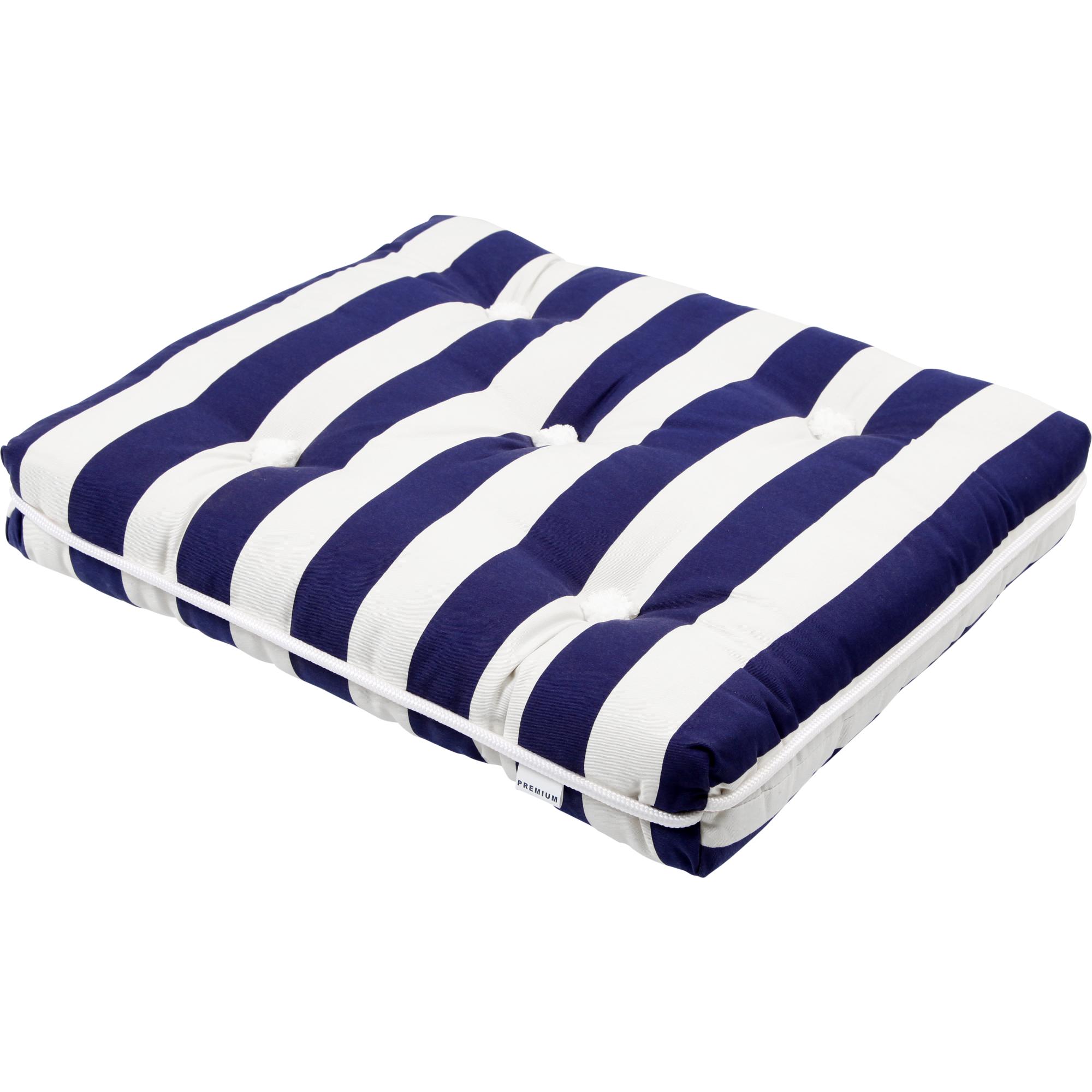 SPRENGER, Kapok-Kissen, einfach - navy / weiß gestreift