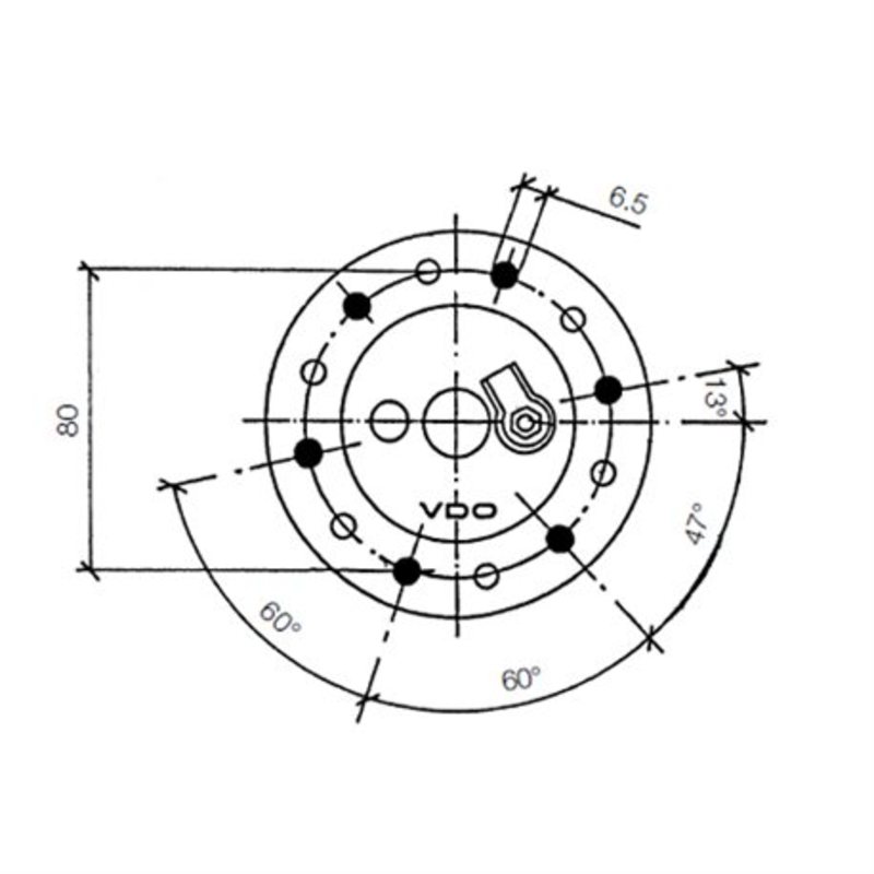 Veratron VDO Metall Robust Ø80mm Tauchrohr - 1.250
