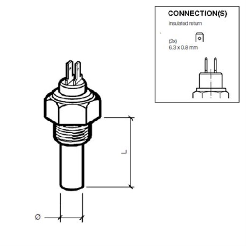 VDO Motoröltemperatur Sensor 50-150°C, 2p, M14x1,5