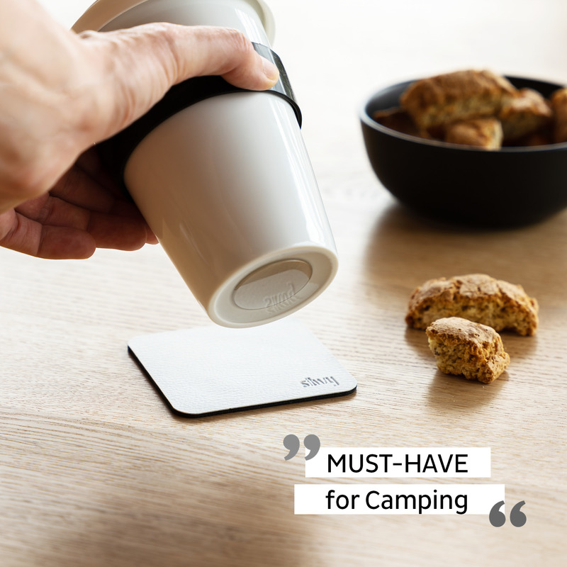 Porzellan TO-GO-CUP inkl. Untersetzer WHITE
