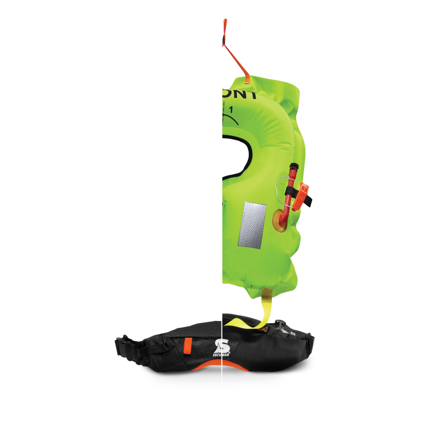 Secumar, aufblasbares Rettungsmittel für Schwimmer + SUP, Free 100 (Modell 2021)