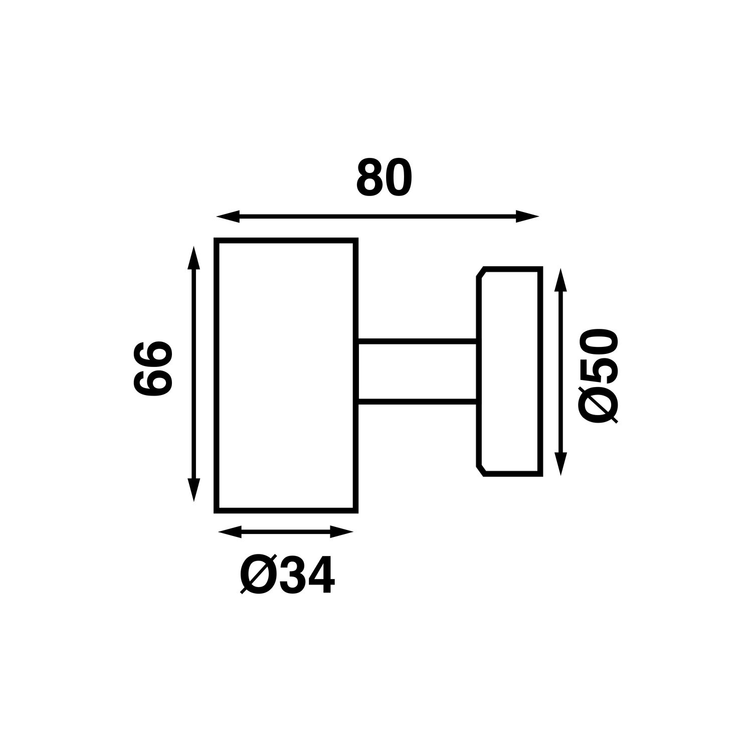 Batsystem LED-Leuchte Tube D2 mit Schalter u. USB-Buchse 1A