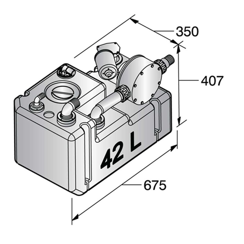 Vetus Schmutzwassertanksystem 42L/24V