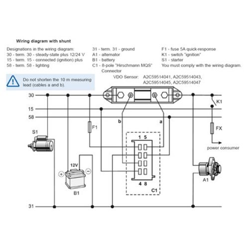 VDO Amperemeter Shunt - 150 / + 150 A