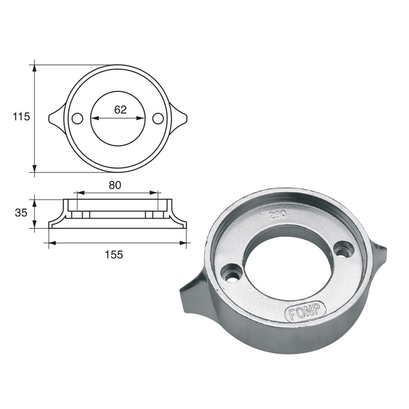 BUKH PRO ZINC AND ALU ANODE F/VOLVO PENTA ENGINES