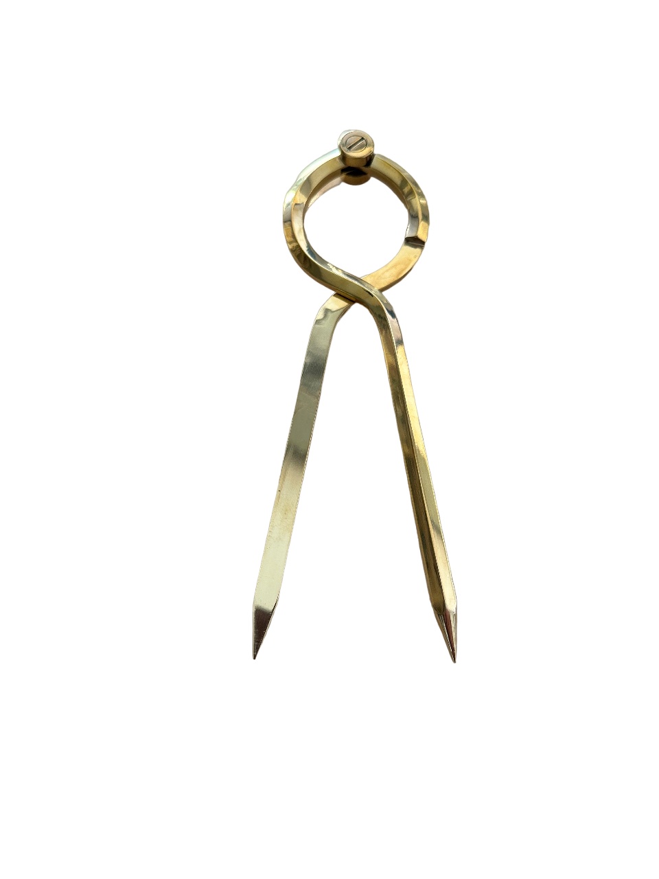 Dreimaster-Bootszubehör, Einhand-Navigationszirkel, geschwungen 19 cm Messing poliert