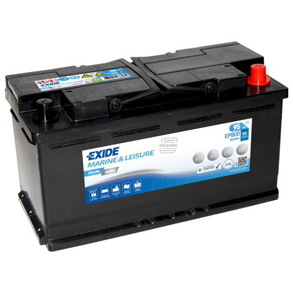 Exide Batterie EP800 Marin Dual AGM 850cca 95Ah