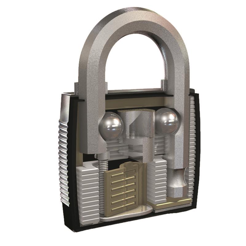 PLASTIMO PADLOCK LAMIN.STEEL COATED45MM