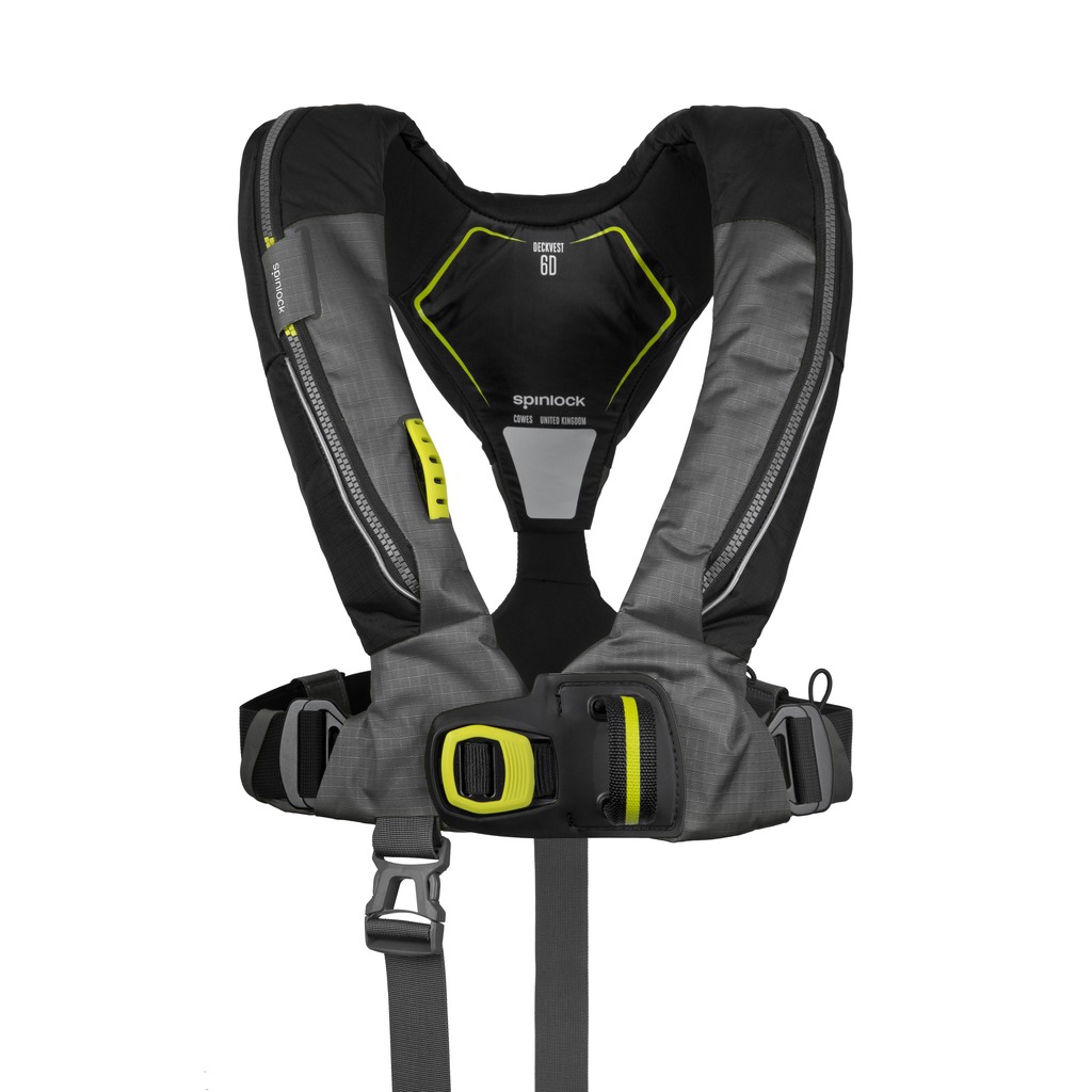 Spinlock, automatische Rettungsweste, Deckvest 6D, 275N,  mit Harness, schwarz-anthrazit