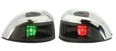 Attwood LED Navigationslicht oval Aufbaumontage, rostfreier Stahl , 12V, rot und...