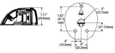 Attwood LED Navigationslicht oval Aufbaumontage, rostfreier Stahl , 12V, rot und...