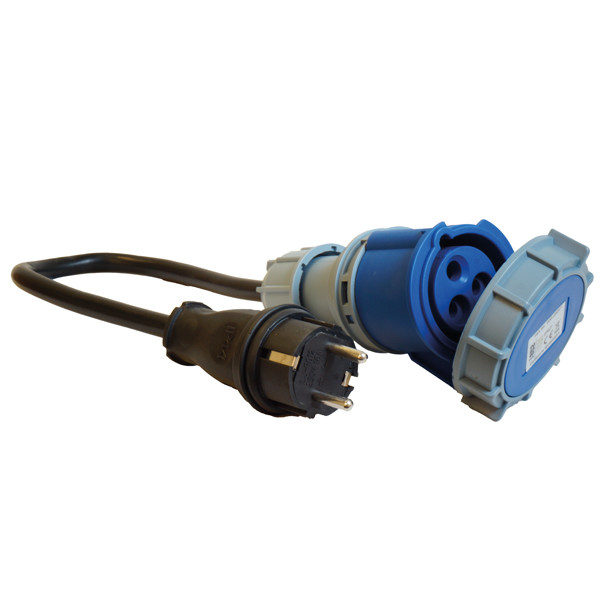 1852 Adapter CEE Kupplung zu Schuko Stecker IP67 Kabel D=2.5mm² L=0.5m