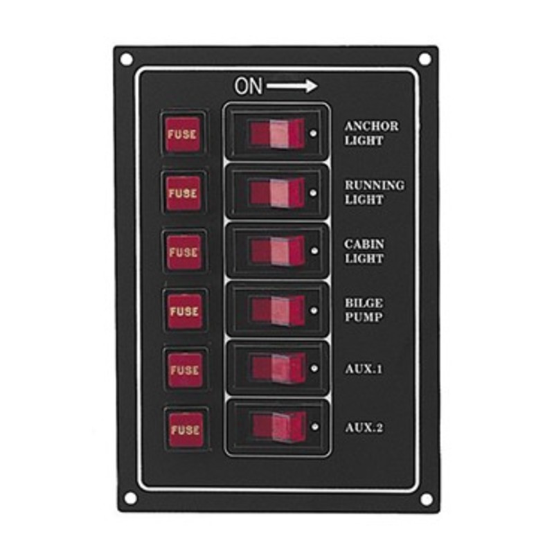 PLASTIMO SWITCH PANEL 6 CIRCUIT BREAKER