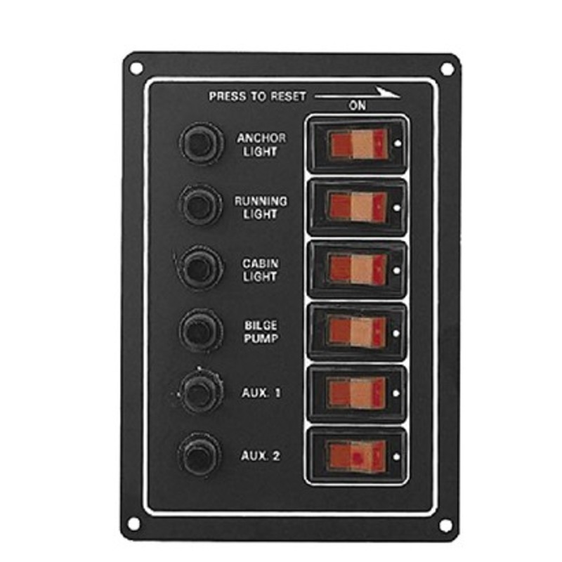 PLASTIMO SWITCH PANEL 6 CIRCUIT BREAKER