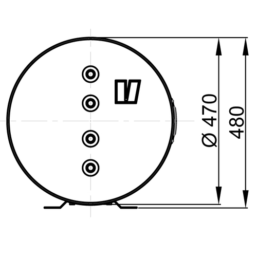 Vetus Doppelspiral Warmwasserboiler 100 Ltr.