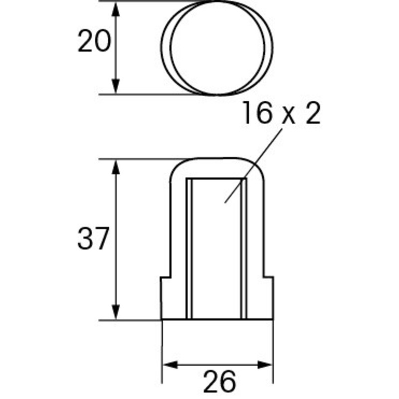 PLASTIMO WELLENANODE ZC 16MM GEWINDE DM