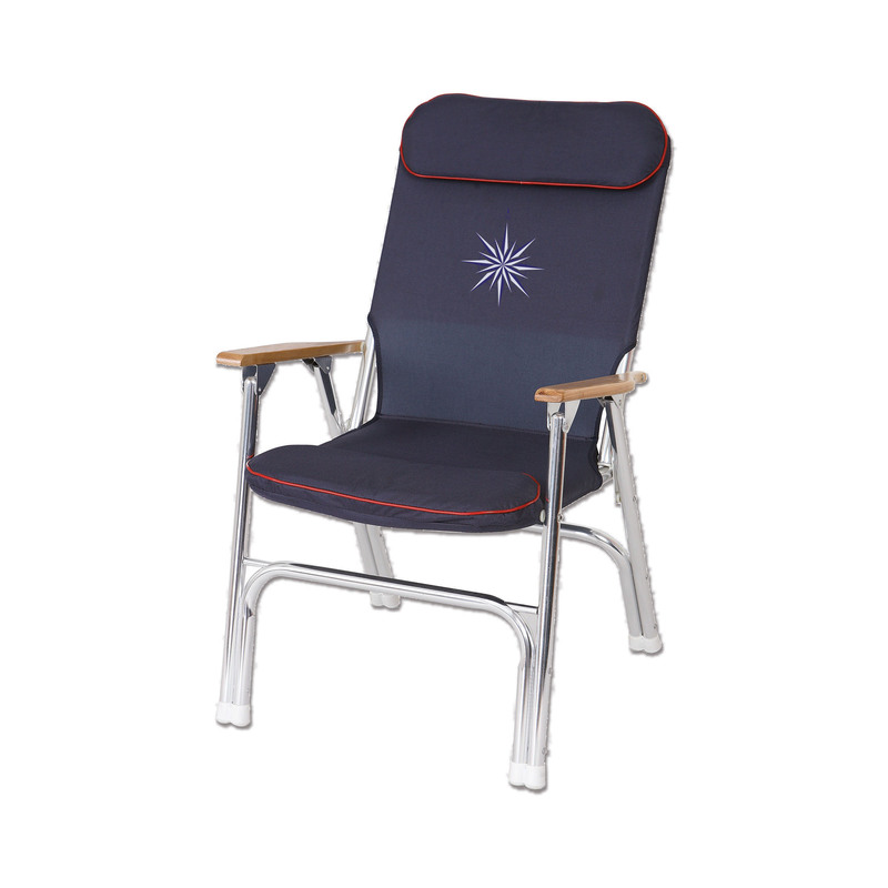 BUKH PRO Klappstuhl eloxiertes Aluminium rote Naht