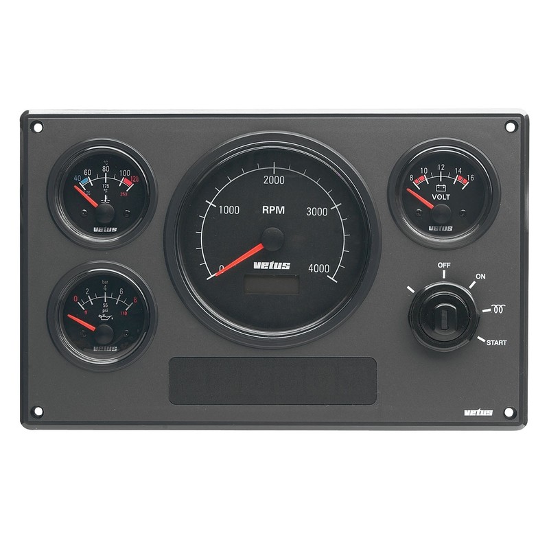 Vetus Instrumentenpanel MP34, schwarz, 12 Volt