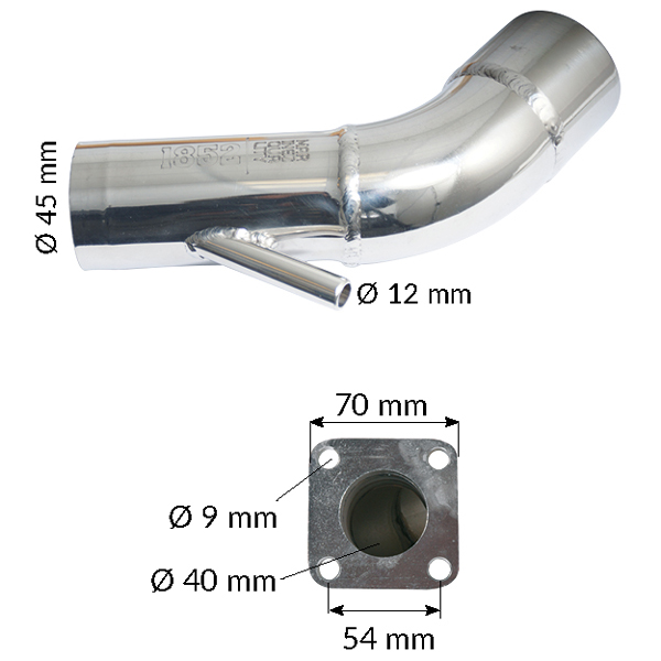 1852 Abgasrohrbogen rostfreier Stahl für Buhk DV10-20-24