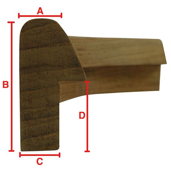 Roca 90° Teakecke aussen Radius=50