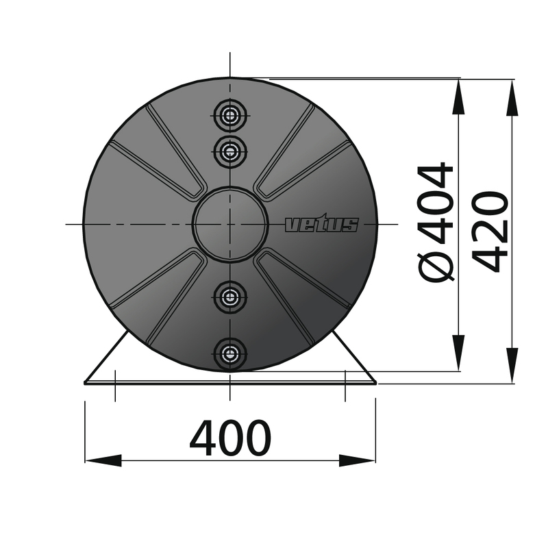 Vetus Warmwasserboiler 20 Ltr. doppelwandig
