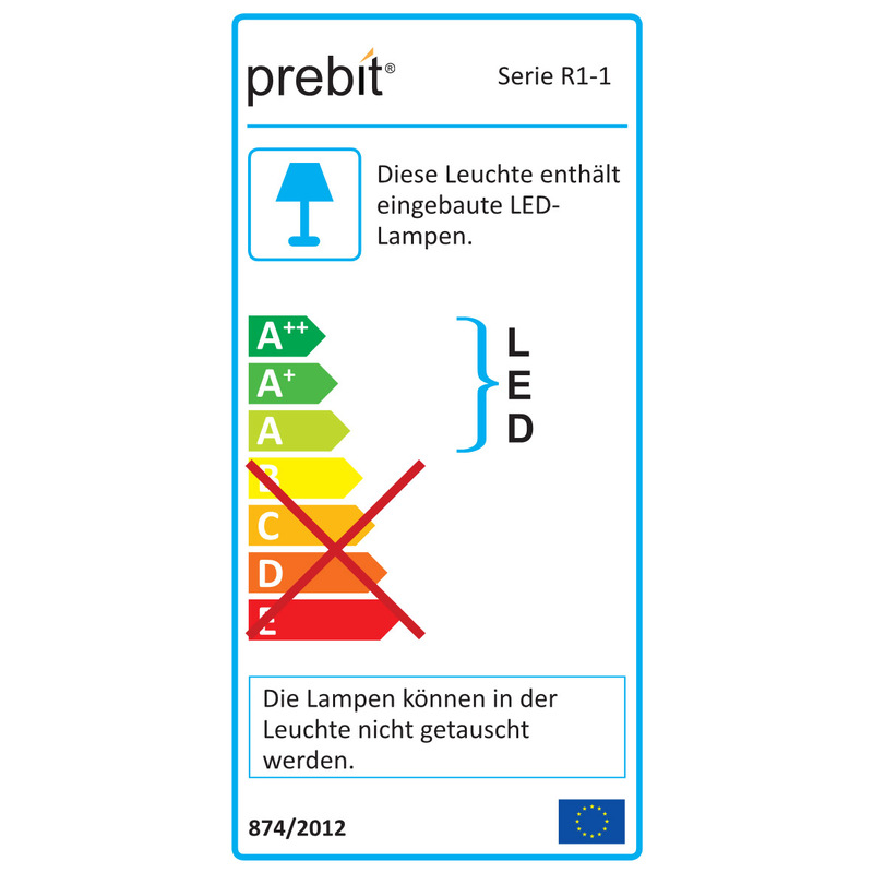 Prebit LED-Anbauleuchte R1-1, GG, WH
